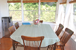 Severn Muskoka Cottage rentals  Orkney Beach 1 on McPhee Bay Lake Simcoe Dining in the sunroom